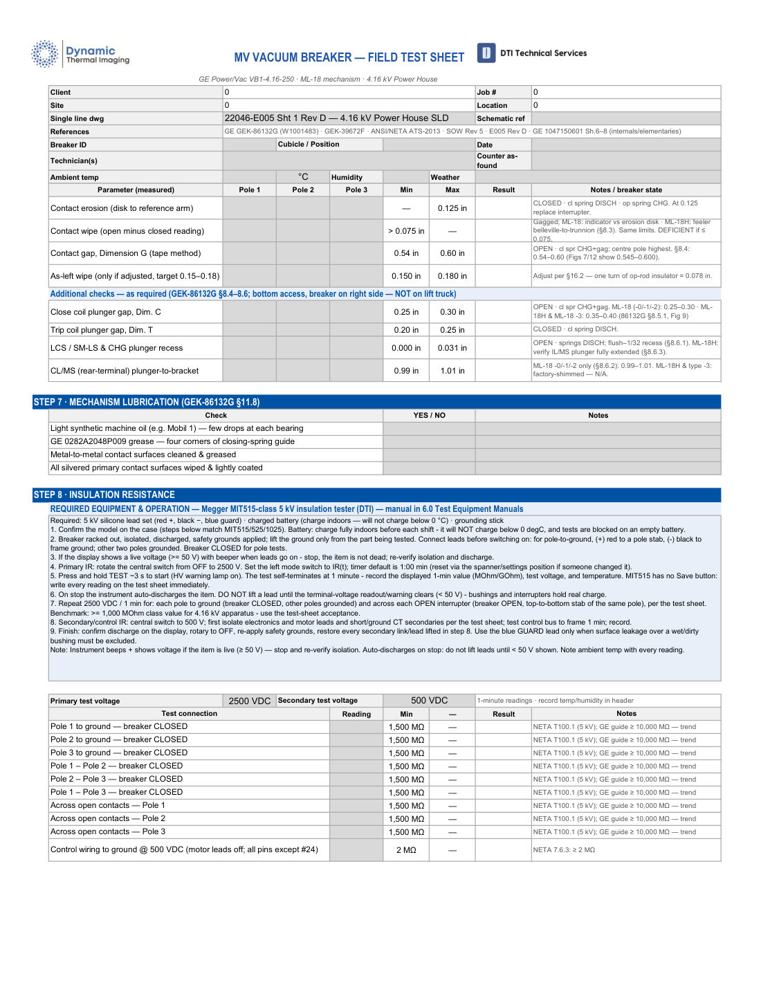 Sample page 8: Breaker test sheet 5/9