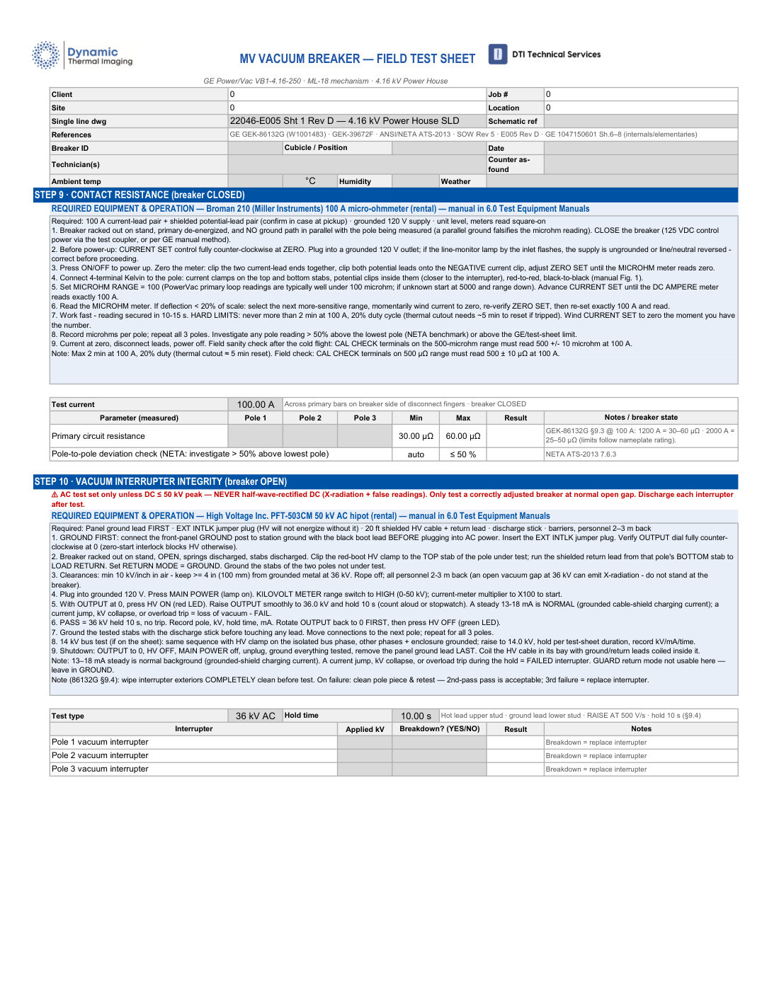Sample page 9: Breaker test sheet 6/9