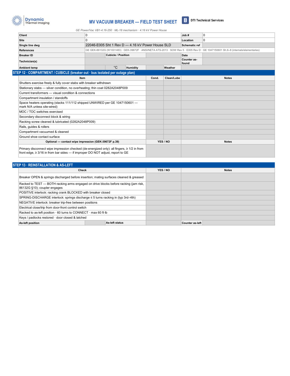 Sample page 11: Breaker test sheet 8/9